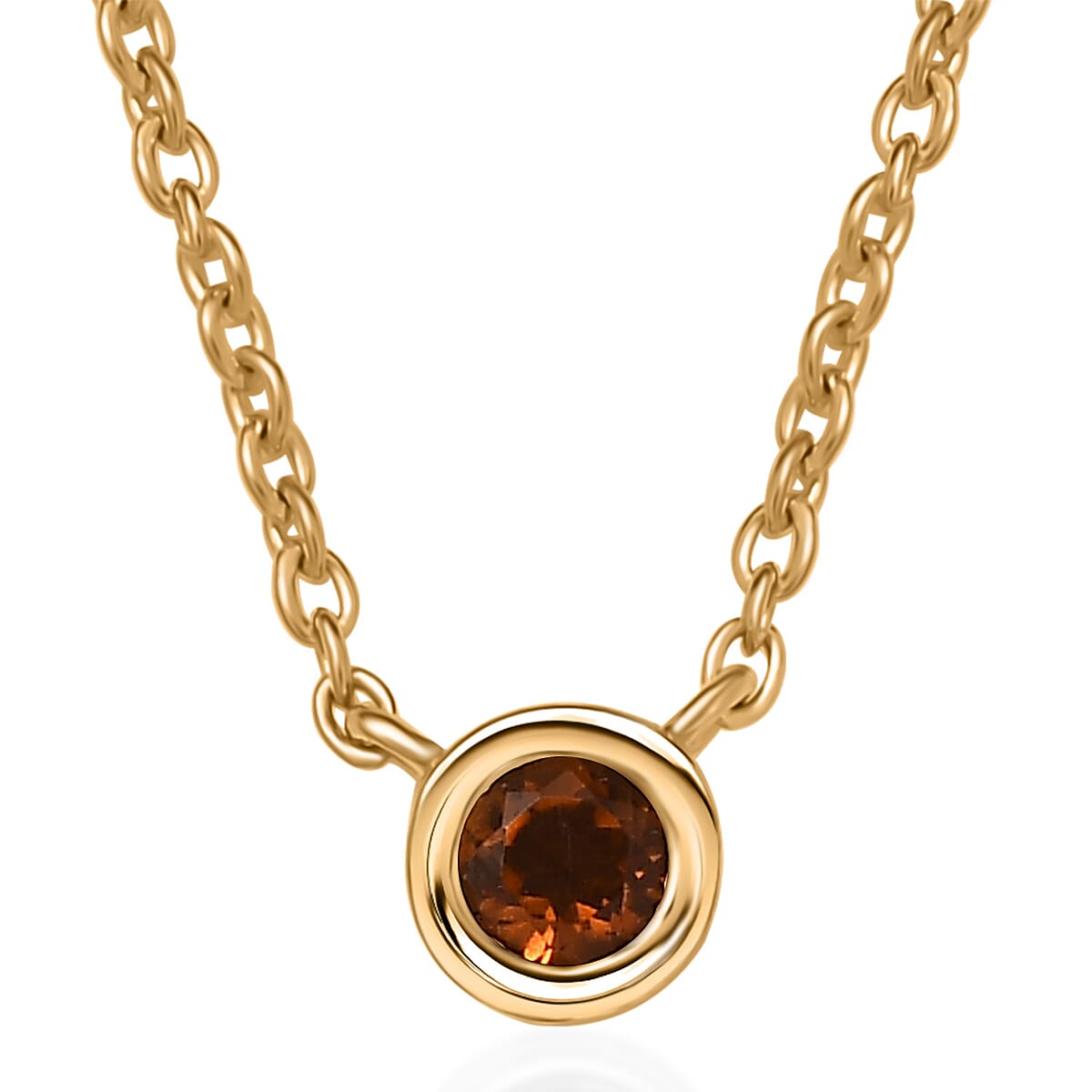 D'Joy Poke Free Santa Ana Madeira Citrine 0.25 ctw Necklace 18 Inches in 18K Vermeil Yellow Gold Over Sterling Silver image number 0