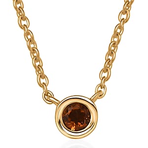 D'Joy Poke Free Santa Ana Madeira Citrine 0.25 ctw Necklace 18 Inches in 18K Vermeil Yellow Gold Over Sterling Silver