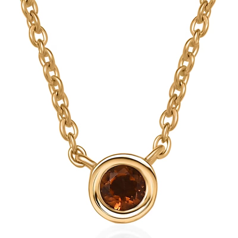 D'Joy Poke Free Santa Ana Madeira Citrine 0.25 ctw Necklace 18 Inches in 18K Vermeil Yellow Gold Over Sterling Silver