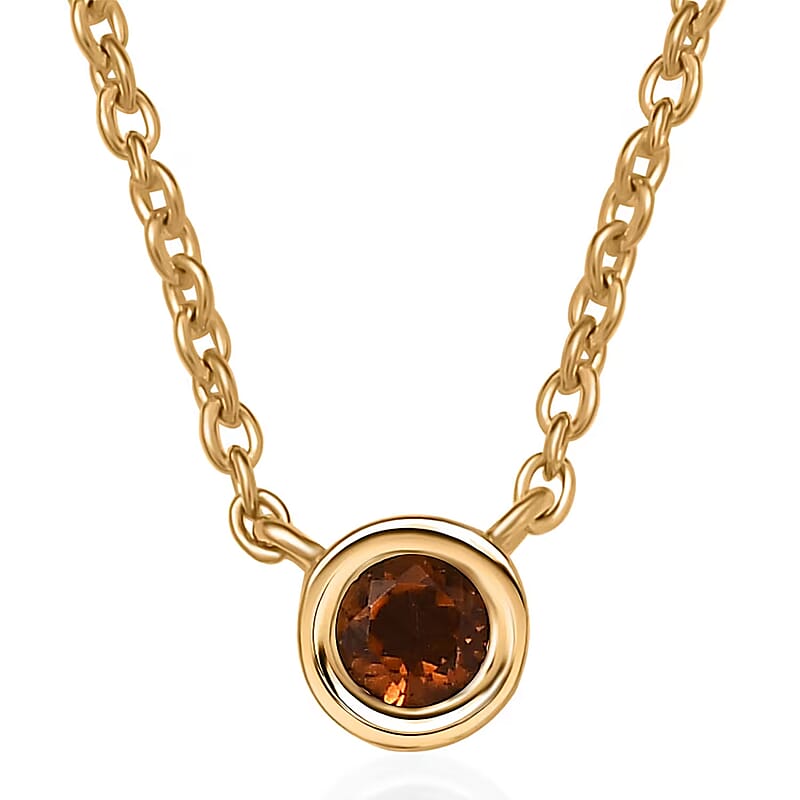 D'Joy Poke Free Santa Ana Madeira Citrine 0.25 ctw Necklace 18 Inches in 18K Vermeil Yellow Gold Over Sterling Silver
