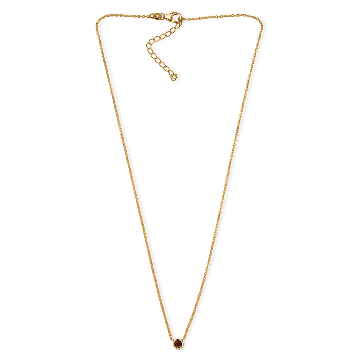 D'Joy Poke Free Santa Ana Madeira Citrine 0.25 ctw Necklace 18 Inches in 18K Vermeil Yellow Gold Over Sterling Silver image number 3