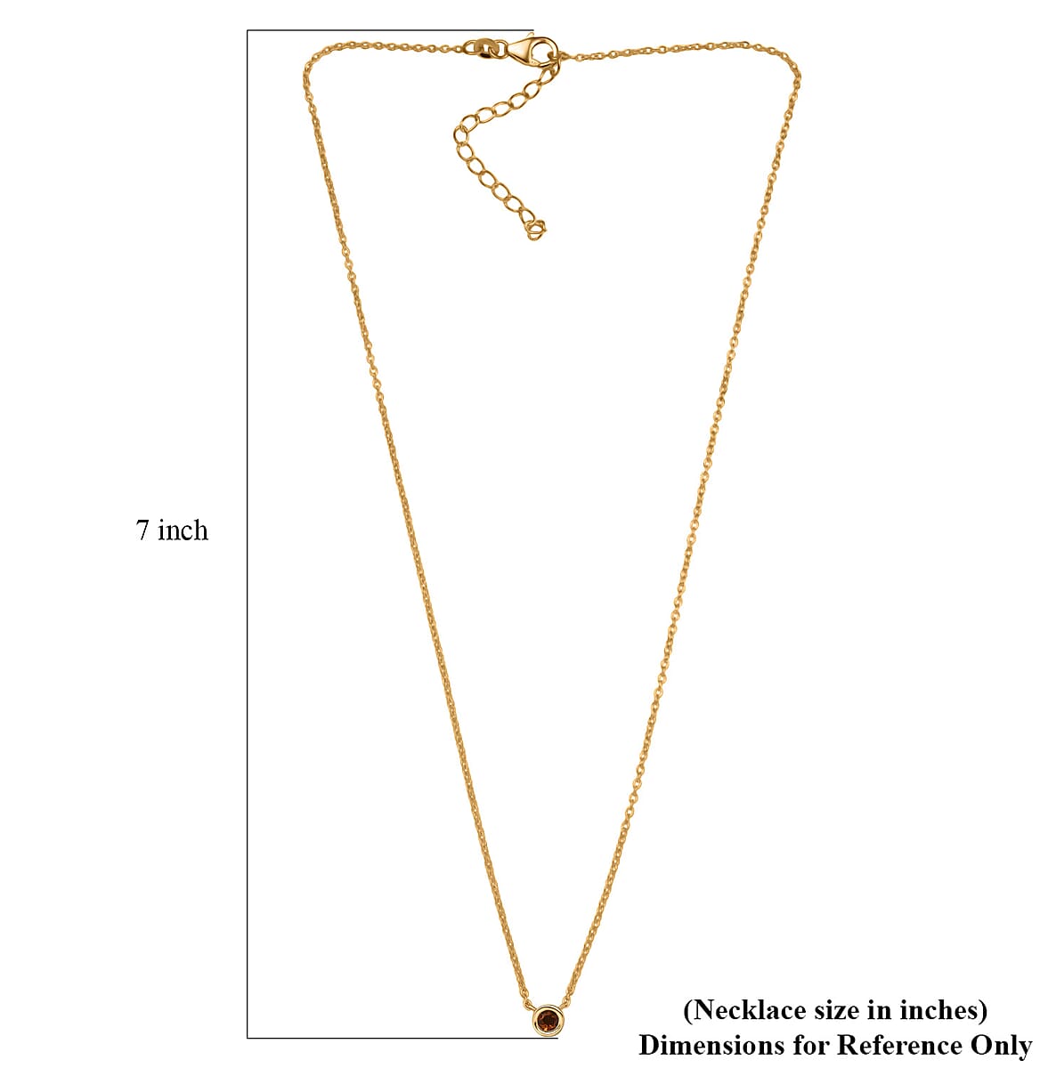 D'Joy Poke Free Santa Ana Madeira Citrine 0.25 ctw Necklace 18 Inches in 18K Vermeil Yellow Gold Over Sterling Silver image number 5