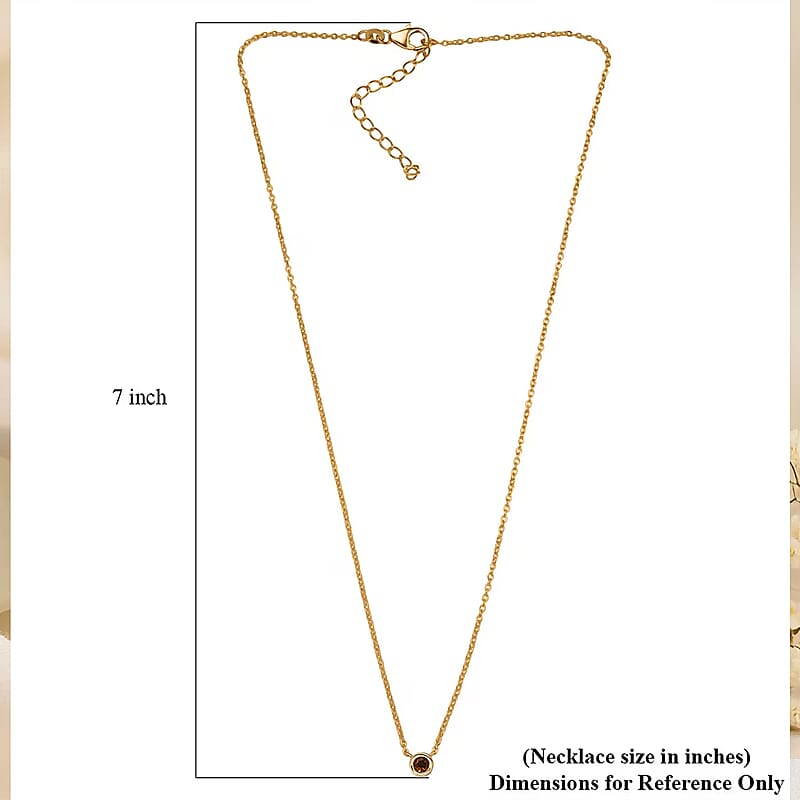 D'Joy Poke Free Santa Ana Madeira Citrine 0.25 ctw Necklace 18 Inches in 18K Vermeil Yellow Gold Over Sterling Silver