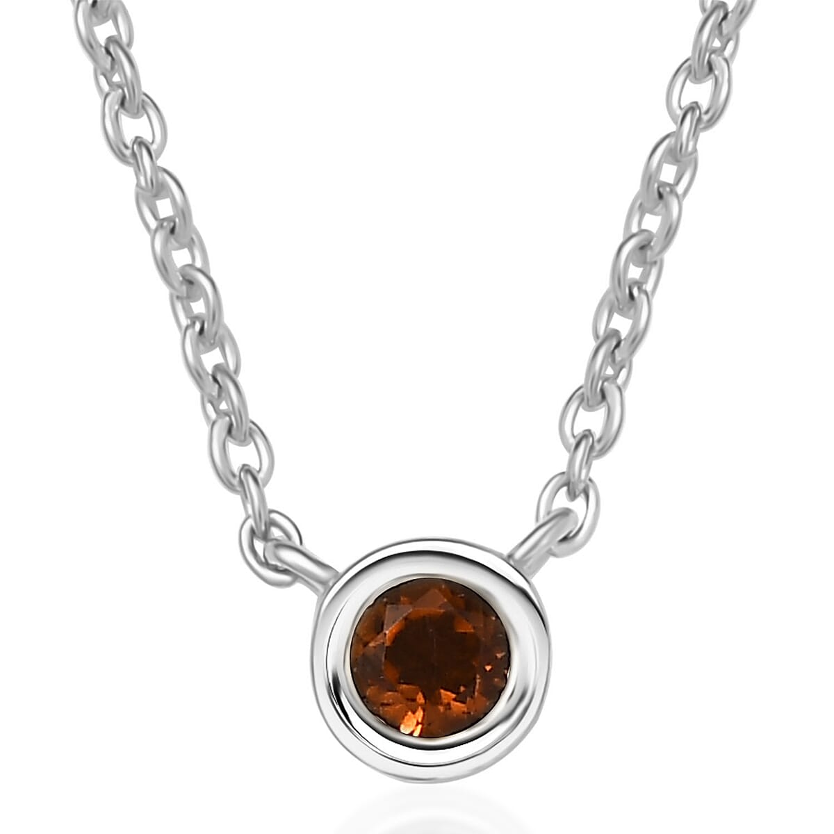 D'Joy Poke Free Santa Ana Madeira Citrine 0.25 ctw Necklace 18 Inches in Rhodium Over Sterling Silver image number 0