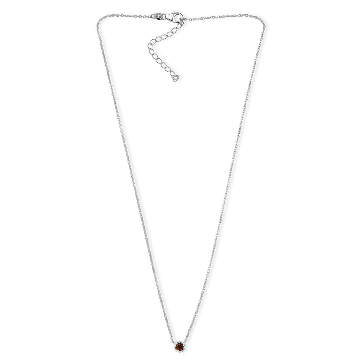 D'Joy Poke Free Santa Ana Madeira Citrine 0.25 ctw Necklace 18 Inches in Rhodium Over Sterling Silver image number 3