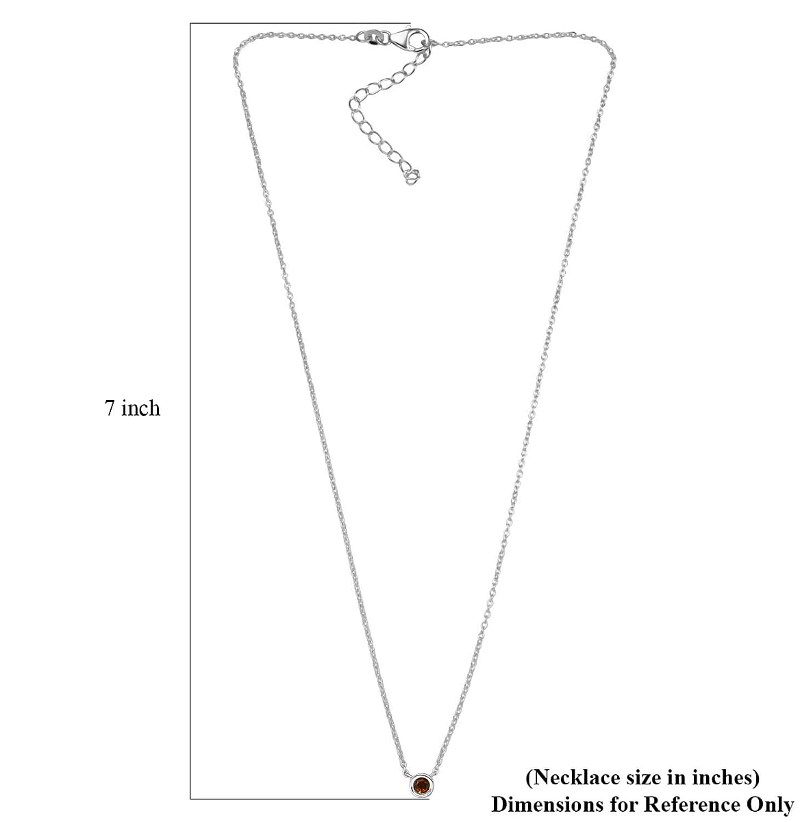 D'Joy Poke Free Santa Ana Madeira Citrine 0.25 ctw Necklace 18 Inches in Rhodium Over Sterling Silver image number 5