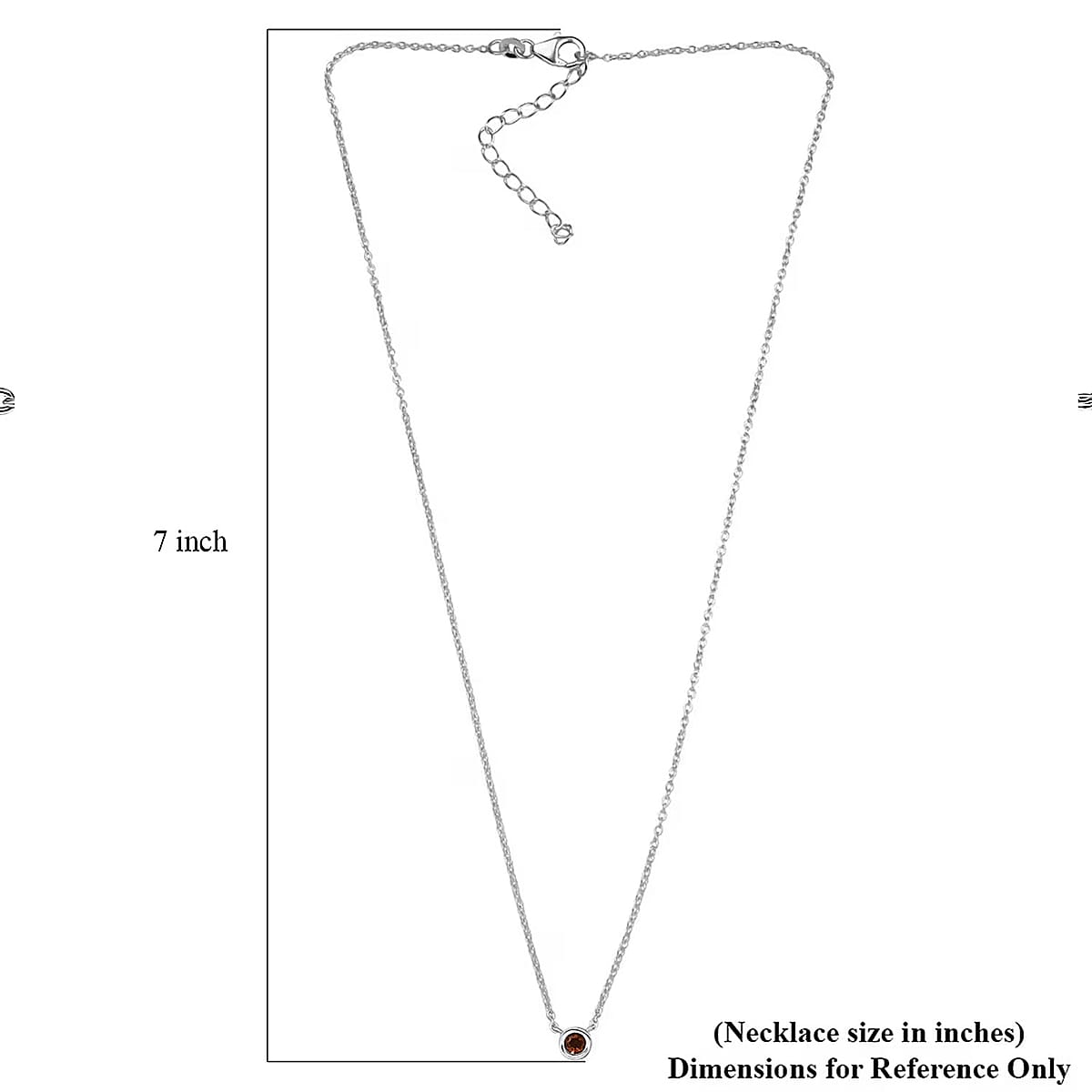 D'Joy Poke Free Santa Ana Madeira Citrine 0.25 ctw Necklace 18 Inches in Rhodium Over Sterling Silver image number 6