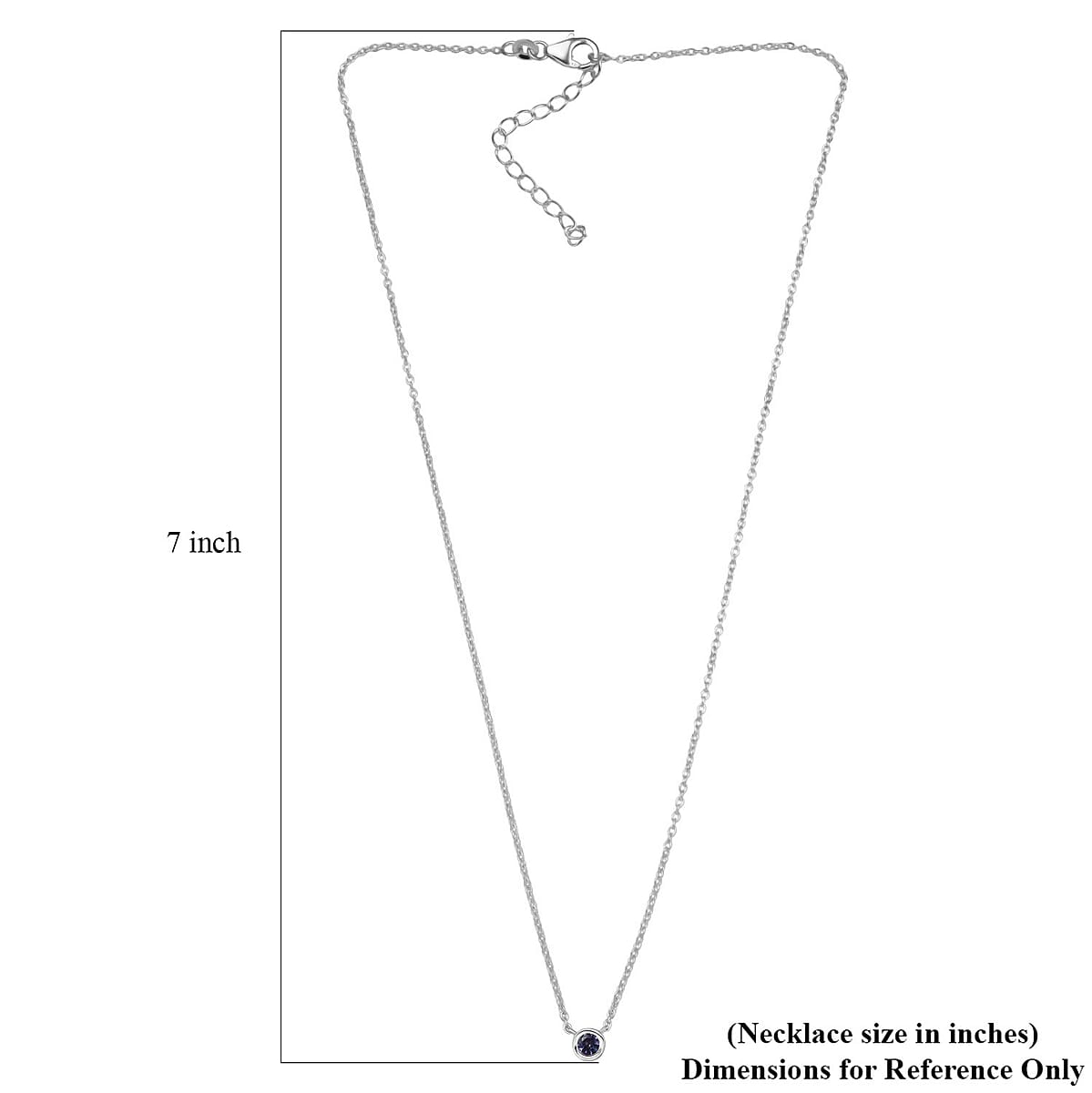 D'Joy Poke Free Tanzanite 0.25 ctw Necklace 18 Inches in Rhodium Over Sterling Silver image number 5