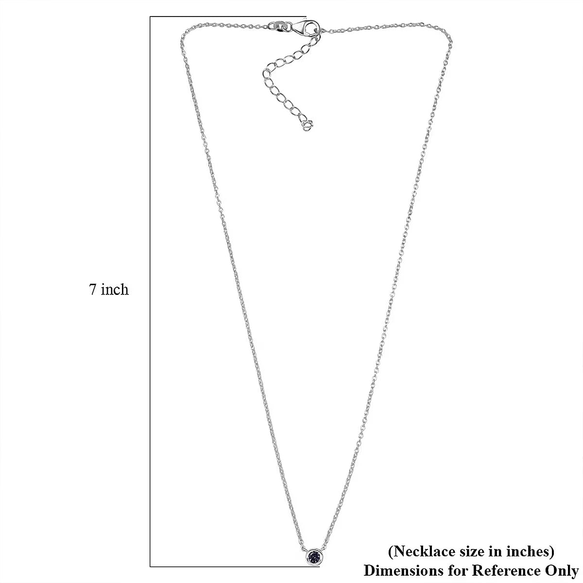 D'Joy Poke Free Tanzanite 0.25 ctw Necklace 18 Inches in Rhodium Over Sterling Silver image number 6