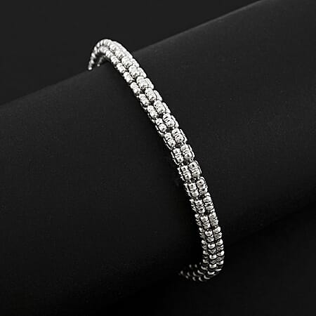 Rhodium Over Sterling Silver / 7.25 Inches - Product card gallery slide 2 (10178188443961)