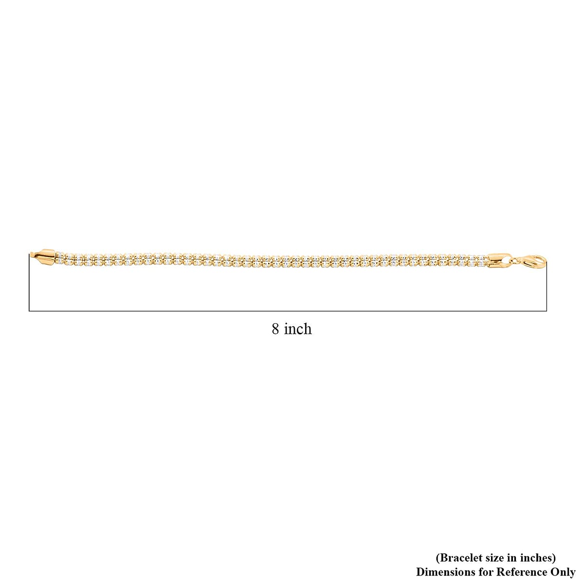 Italian Rhodium and 14K YG Over Sterling Silver Diamond-Cut Vero Lusso 5 Row Bracelet (7.50 In) 13.5 Grams image number 3