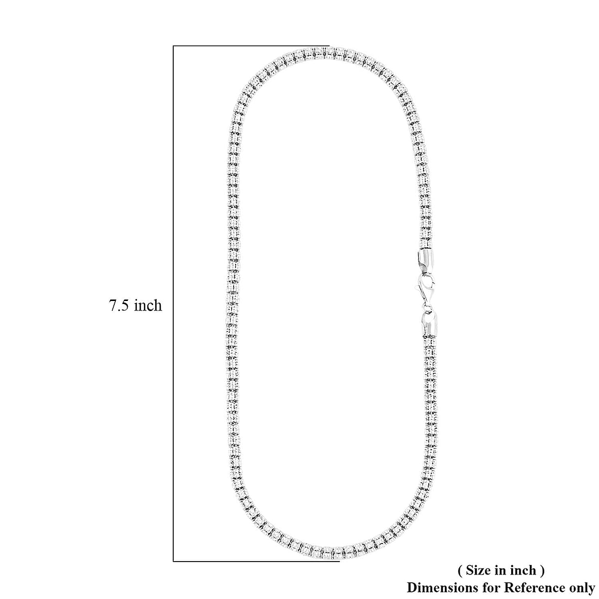 Rhodium Over Sterling Silver Diamond-Cut Ice Round Chain 5 Row Necklace 18 Inches 31.8 Grams image number 3