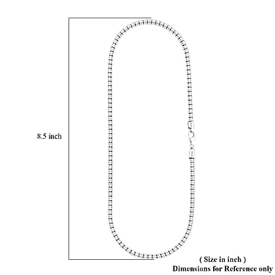 Rhodium Over Sterling Silver Diamond-Cut Ice Round Chain 5 Row Necklace 20 Inches 36.20 Grams