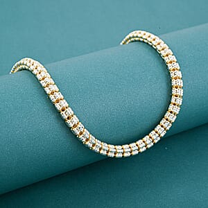 Italian Rhodium and 14K YG Over Sterling Silver Diamond-Cut Vero Lusso 5 Row Necklace 18 Inches 31.7 Grams