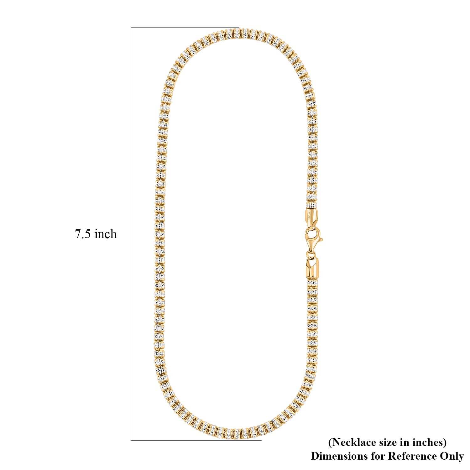 Italian Rhodium and 14K YG Over Sterling Silver Diamond-Cut Vero Lusso 5 Row Necklace 18 Inches 31.7 Grams