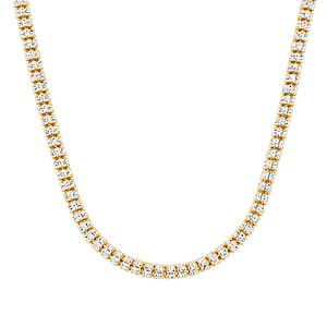 Italian Rhodium and 14K YG Over Sterling Silver Diamond-Cut Vero Lusso 5 Row Necklace 20 Inches 35.24 Grams