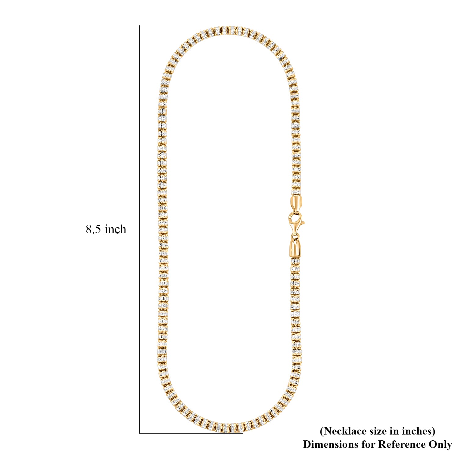 Italian Rhodium and 14K YG Over Sterling Silver Diamond-Cut Vero Lusso 5 Row Necklace 20 Inches 35.24 Grams