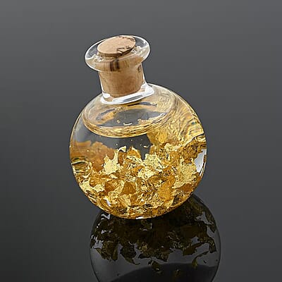 22K Gold Fortuna Flakes in Glass Bottle