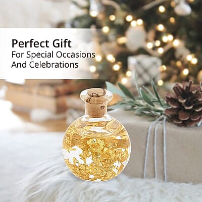 22K Gold Fortuna Flakes in Glass Bottle