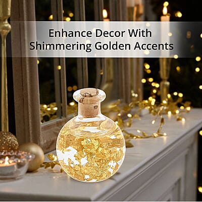 22K Gold Fortuna Flakes in Glass Bottle