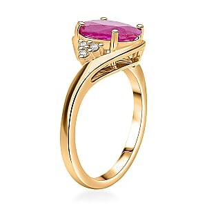 Certified & Appraised Luxoro AAA Montepuez Ruby and I2 Diamond 3.00 ctw Ring in 14K Yellow Gold (Size 10.0)