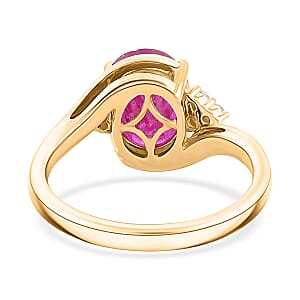 Certified & Appraised Luxoro AAA Montepuez Ruby and I2 Diamond 3.00 ctw Ring in 14K Yellow Gold (Size 10.0)