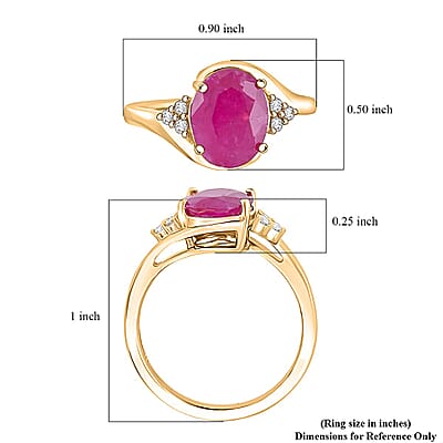 Certified & Appraised Luxoro AAA Montepuez Ruby and I2 Diamond 3.00 ctw Ring in 14K Yellow Gold (Size 10.0)