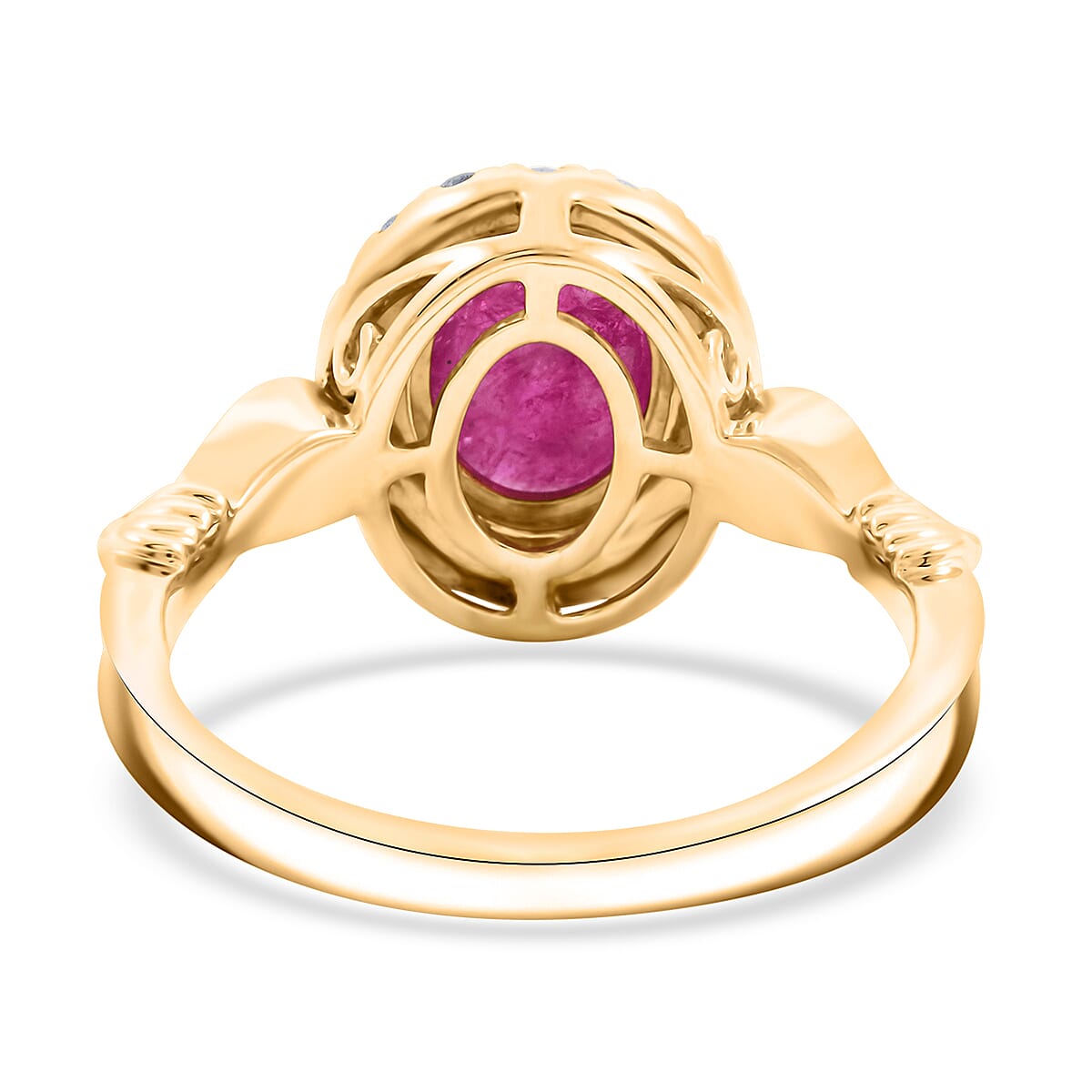 Certified & Appraised Iliana 18K Yellow Gold AAA Mozambique Ruby, Diamond (G-H, SI) (0.36 cts) Ring (Size 5.0) (5.42 g) 2.50 ctw image number 4