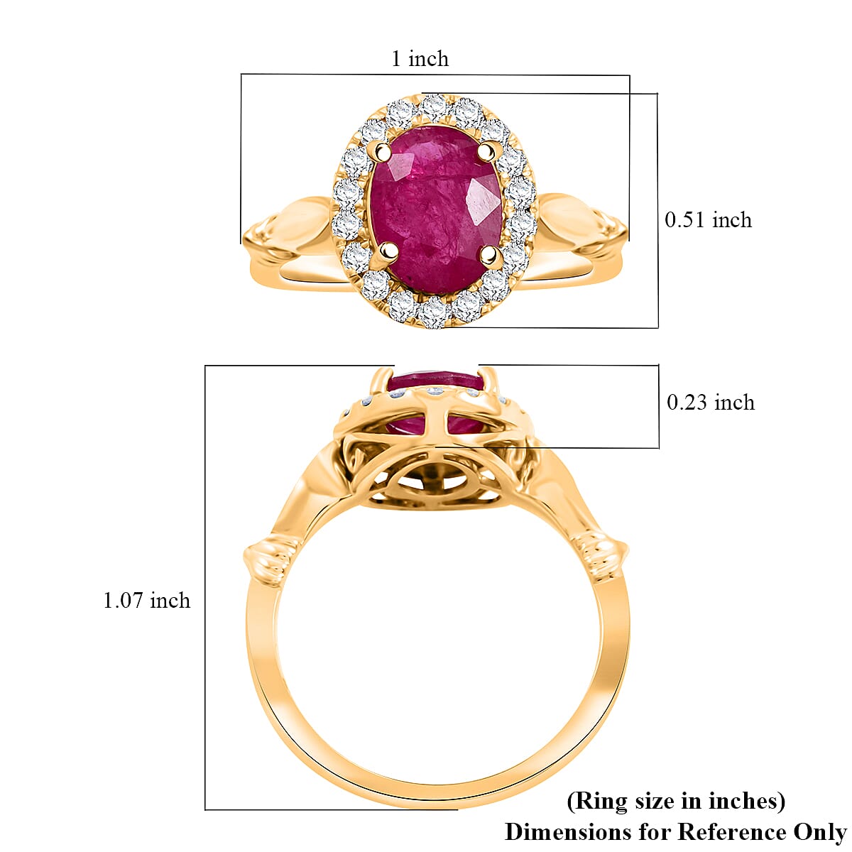 Certified & Appraised Iliana 18K Yellow Gold AAA Mozambique Ruby, Diamond (G-H, SI) (0.36 cts) Ring (Size 6.5) (5.42 g) 2.50 ctw image number 5