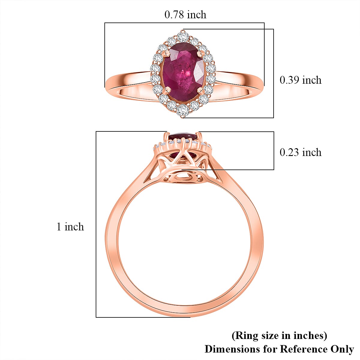 Certified & Appraised Iliana AAA Mozambique Ruby and G-H SI Diamond 1.05 ctw Ring in 18K Rose Gold (Size 10.0)  image number 5
