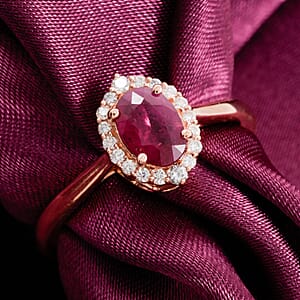 Certified & Appraised Iliana AAA Mozambique Ruby and G-H SI Diamond 1.05 ctw Ring in 18K Rose Gold (Size 6.0) 