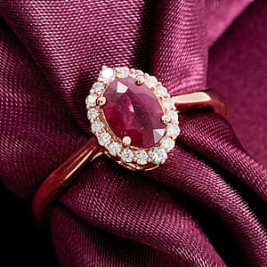 Certified & Appraised Iliana AAA Mozambique Ruby and G-H SI Diamond 1.05 ctw Ring in 18K Rose Gold (Size 7.0) 
