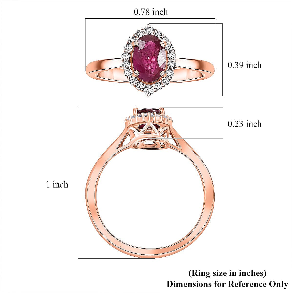 Certified & Appraised Iliana AAA Mozambique Ruby and G-H SI Diamond 1.05 ctw Ring in 18K Rose Gold (Size 7.0)  image number 5