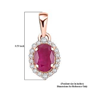 Certified & Appraised Iliana AAA Mozambique Ruby and G-H SI Diamond 1.05 ctw Pendant in 18K Rose Gold