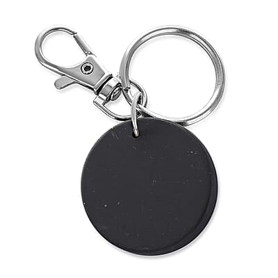 Livmore Black Paw Print Shungite Round Charm for Dogs