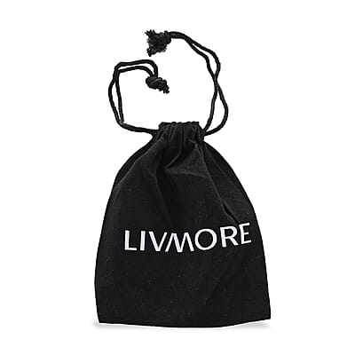 Livmore Black Paw Print Shungite Round Charm for Dogs