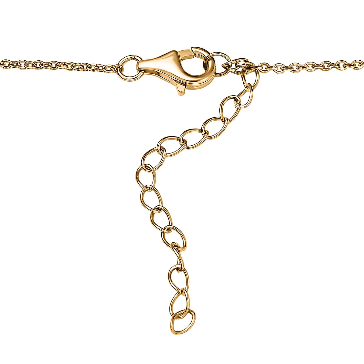 GP Trionfo Collection Green and White Diamond 0.25 ctw Tiger Necklace 18 Inches in 18K Vermeil Yellow Gold Over Sterling Silver image number 6