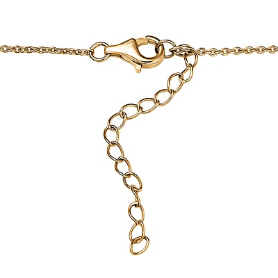 GP Trionfo Collection Green and White Diamond 0.25 ctw Tiger Necklace 18 Inches in 18K Vermeil Yellow Gold Over Sterling Silver