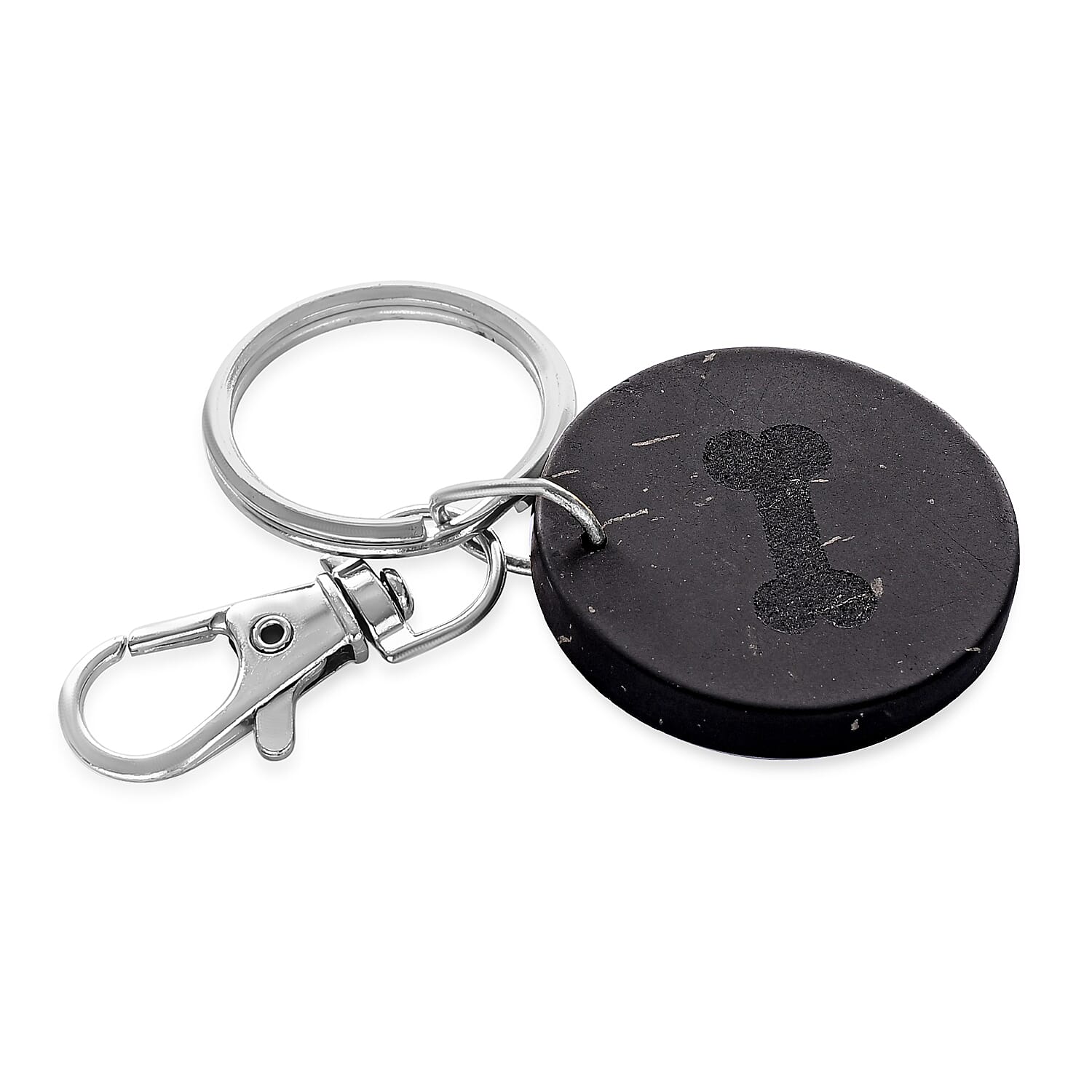 Livmore Black Bone Shungite Round Charm for Dogs