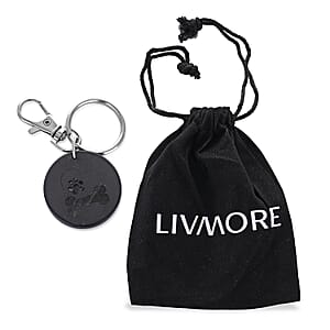 Livmore Black Dog Love Sticker Shungite Round Charm for Dogs