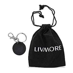 Livmore Black Kitten Sticker Shungite Round Charm for Cat
