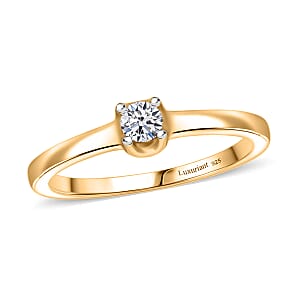 Luxuriant Lab Grown Diamond 0.20 ctw Ring in 18K Vermeil Yellow Gold Over Sterling Silver (Size 6.0) 
