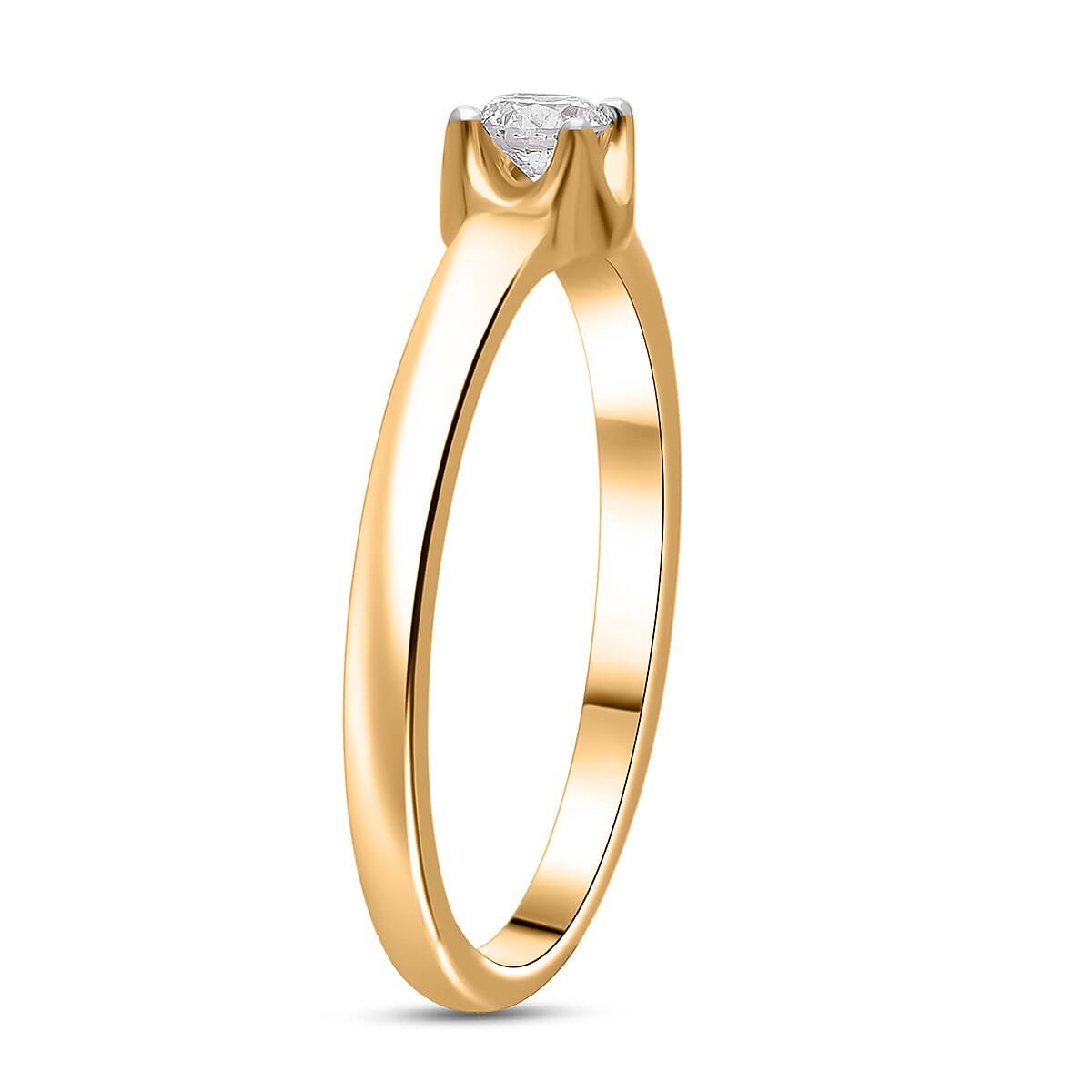 Luxuriant Lab Grown Diamond 0.20 ctw Ring in 18K Vermeil Yellow Gold Over Sterling Silver (Size 6.0)  image number 2