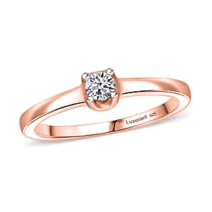 Luxuriant Lab Grown Diamond 0.20 ctw Ring in 18K Vermeil Rose Gold Over Sterling Silver (Size 6.0) 