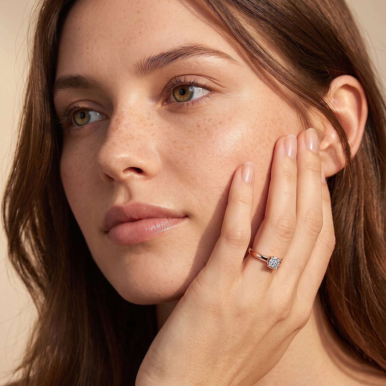 Luxuriant Lab Grown Diamond 0.20 ctw Ring in 18K Vermeil Rose Gold Over Sterling Silver (Size 6.0)