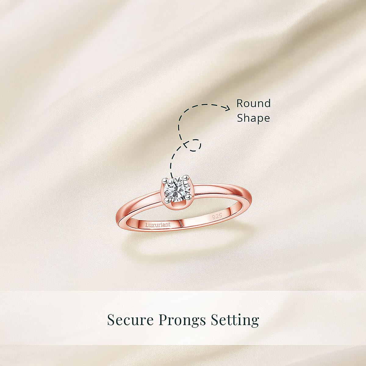 Luxuriant Lab Grown Diamond 0.20 ctw Ring in 18K Vermeil Rose Gold Over Sterling Silver (Size 6.0)  image number 4
