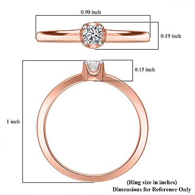 Luxuriant Lab Grown Diamond 0.20 ctw Ring in 18K Vermeil Rose Gold Over Sterling Silver (Size 6.0)