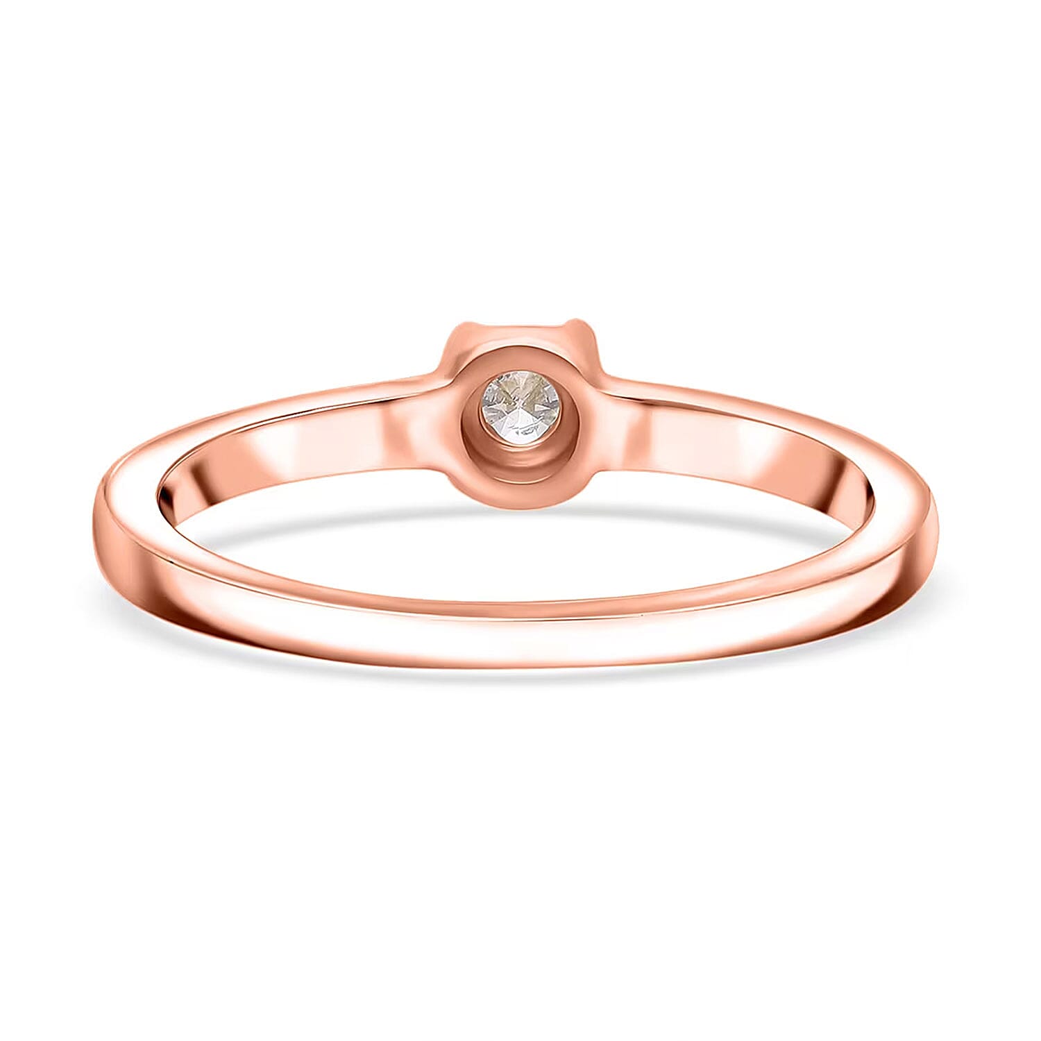 Luxuriant Lab Grown Diamond 0.20 ctw Ring in 18K Vermeil Rose Gold Over Sterling Silver (Size 6.0)