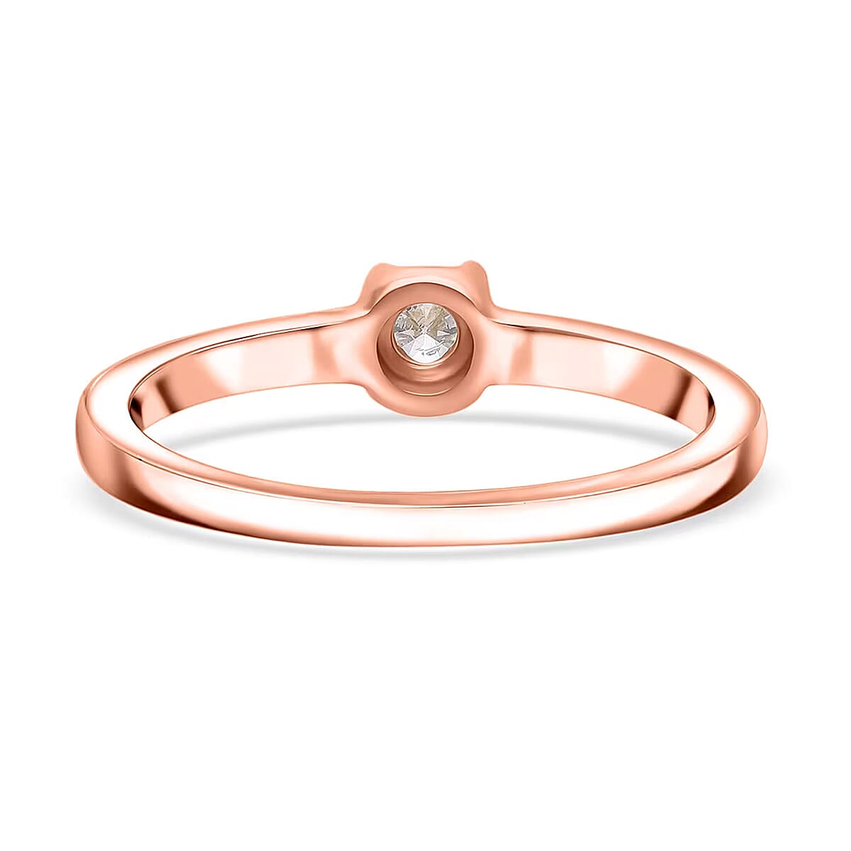 Luxuriant Lab Grown Diamond 0.20 ctw Ring in 18K Vermeil Rose Gold Over Sterling Silver (Size 6.0)  image number 7