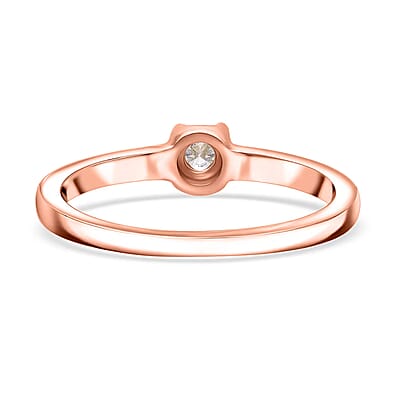 Luxuriant Lab Grown Diamond 0.20 ctw Ring in 18K Vermeil Rose Gold Over Sterling Silver (Size 6.0)